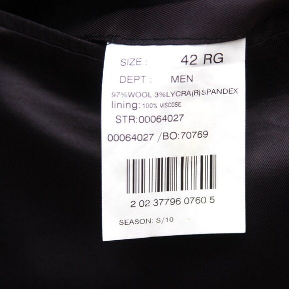 42R Brooks Brothers 346 Men’s 100% Wool Blazer Black Charcoal 3-button D010015 - Picture 14 of 14